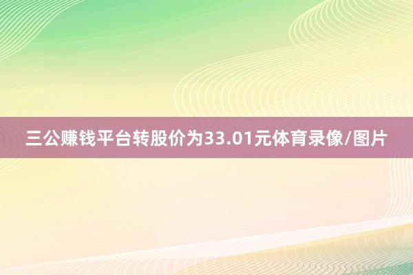 三公赚钱平台转股价为33.01元体育录像/图片