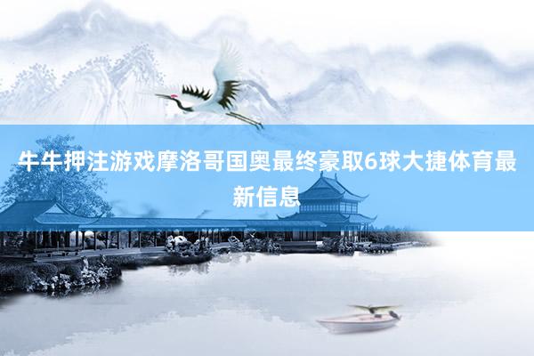 牛牛押注游戏摩洛哥国奥最终豪取6球大捷体育最新信息