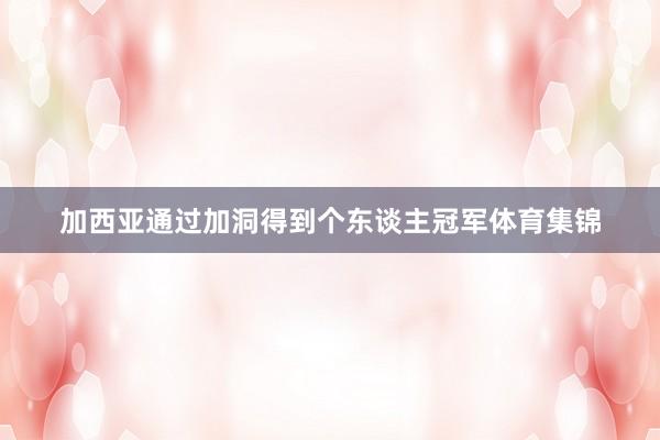 加西亚通过加洞得到个东谈主冠军体育集锦